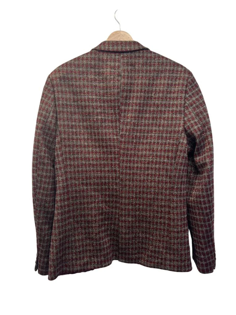 Asos NWOT Burgandy Red Brown and Gold 2 Button Blazer